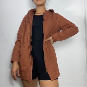 Forever 21 Orange Long Coat Size S